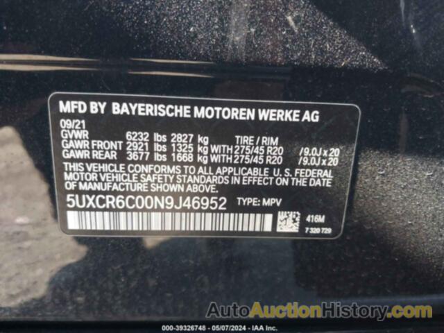 BMW X5 XDRIVE40I, 5UXCR6C00N9J46952
