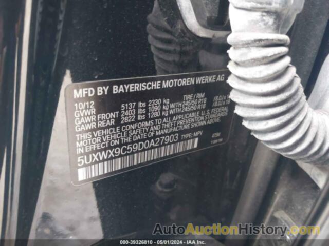 BMW X3 XDRIVE28I, 5UXWX9C59D0A27903