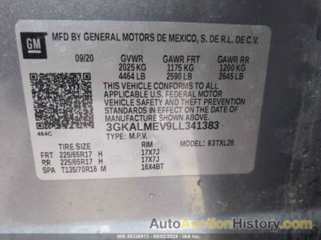 GMC TERRAIN FWD SLE, 3GKALMEV9LL341383