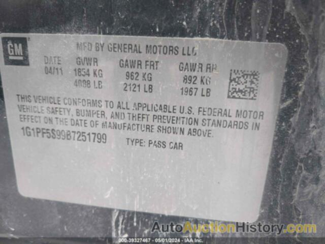 CHEVROLET CRUZE 1LT, 1G1PF5S99B7251799