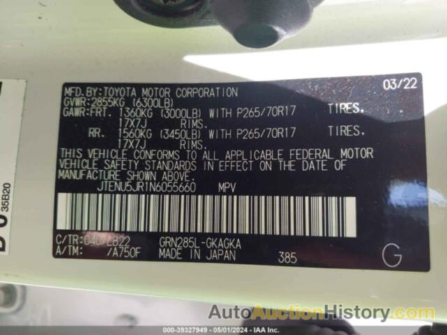 TOYOTA 4RUNNER SR5 PREMIUM, JTENU5JR1N6055660