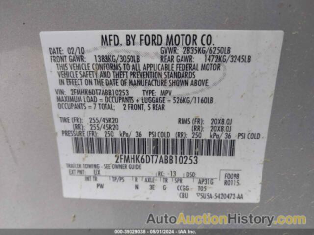 FORD FLEX LIMITED, 2FMHK6DT7ABB10253