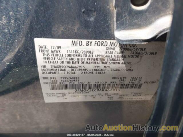 FORD FLEX SEL, 2FMGK5CC9ABA67915