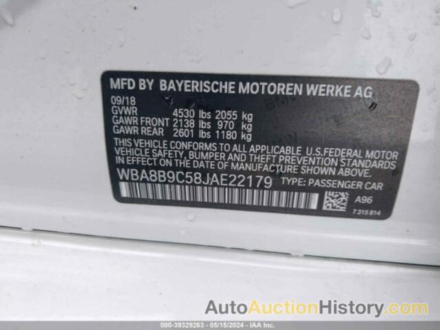 BMW 330I, WBA8B9C58JAE22179