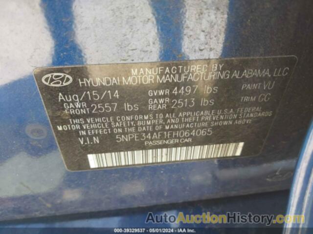 HYUNDAI SONATA LIMITED, 5NPE34AF1FH064065