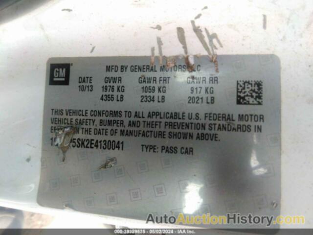 BUICK VERANO, 1G4PP5SK2E4130041