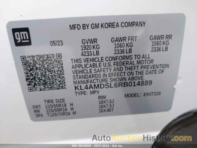 BUICK ENCORE GX SPORT TOURING FWD, KL4AMDSL6RB014889