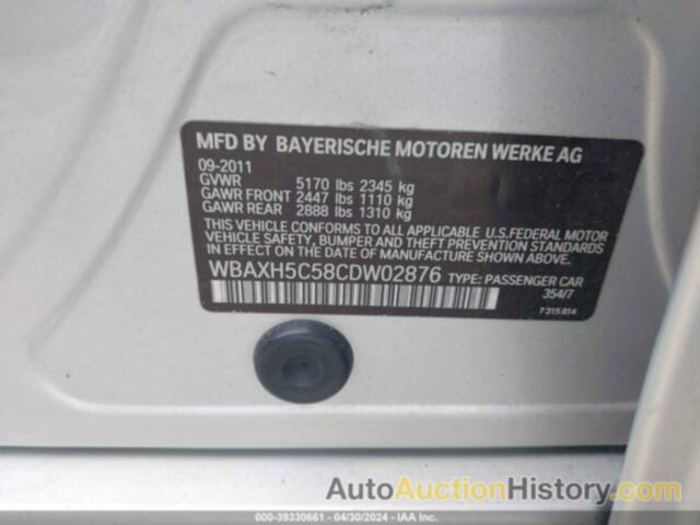 BMW 528I XDRIVE, WBAXH5C58CDW02876