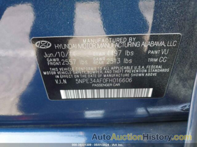 HYUNDAI SONATA LIMITED, 5NPE34AF0FH016606