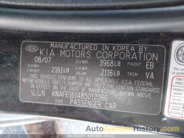 KIA SPECTRA5 SX, KNAFE161485012066