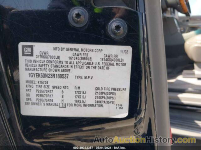 CADILLAC ESCALADE STANDARD, 1GYEK63N23R180537