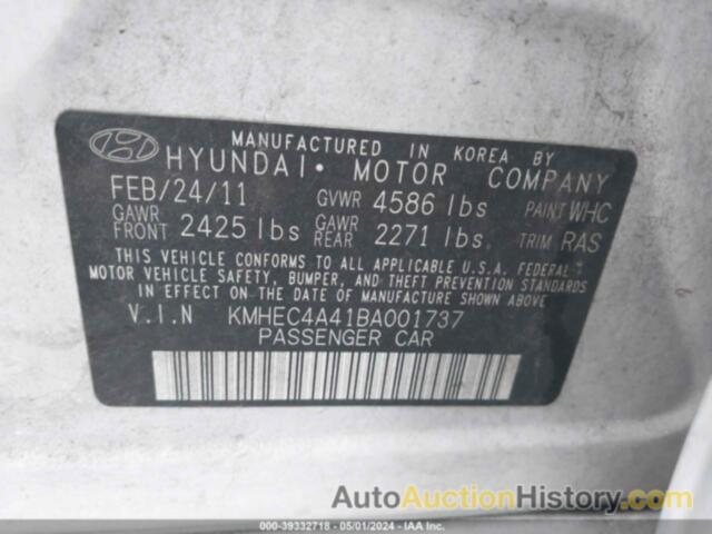 HYUNDAI SONATA HYBRID, KMHEC4A41BA001737