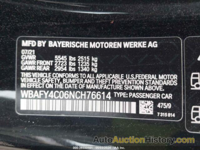 BMW M850I XDRIVE, WBAFY4C06NCH76614