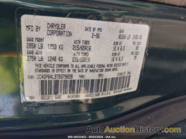 CHRYSLER TOWN & COUNTRY LXI, 1C4GP64L3TB379828