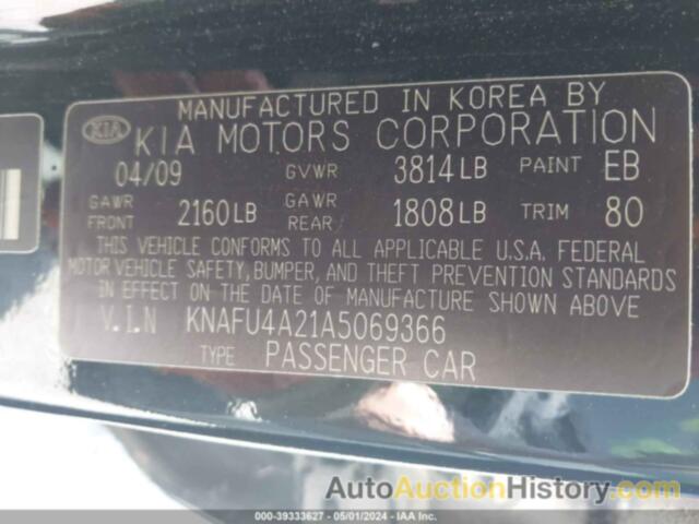 KIA FORTE EX, KNAFU4A21A5069366