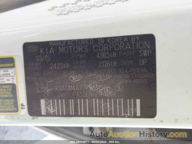 KIA OPTIMA LX, KNAGM4A77F5631505