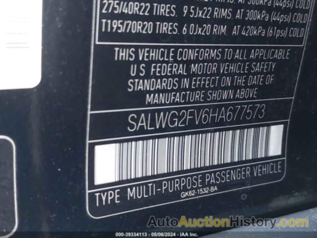 LAND ROVER RANGE ROVER SPORT SE, SALWG2FV6HA677573