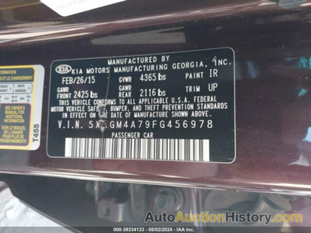 KIA OPTIMA LX, 5XXGM4A79FG456978