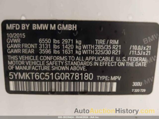 BMW X5 M, 5YMKT6C51G0R78180