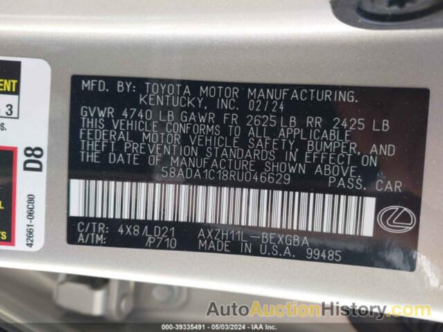 LEXUS ES 300H, 58ADA1C18RU046629