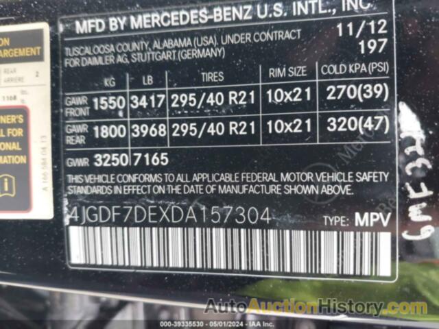 MERCEDES-BENZ GL 550 4MATIC, 4JGDF7DEXDA157304