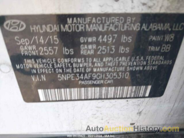 HYUNDAI SONATA SPORT, 5NPE34AF9GH305310