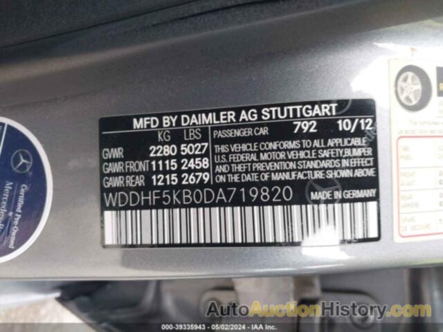 MERCEDES-BENZ E 350, WDDHF5KB0DA719820