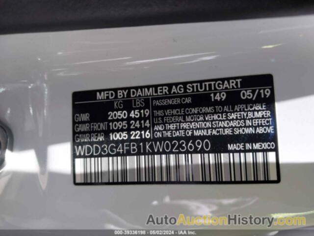 MERCEDES-BENZ A 220 4MATIC, WDD3G4FB1KW023690