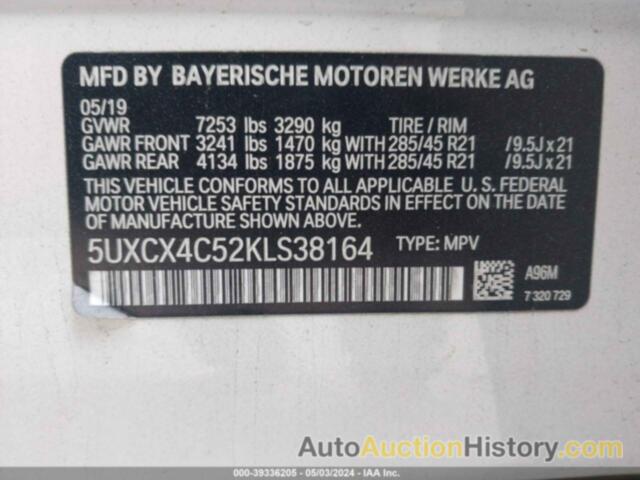 BMW X7 XDRIVE50I, 5UXCX4C52KLS38164