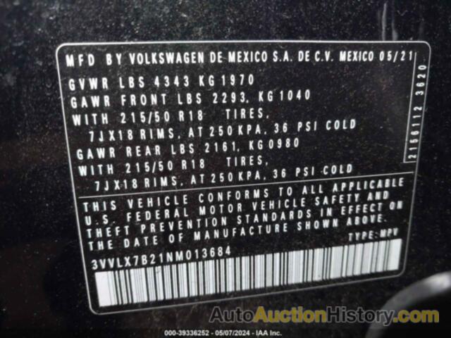 VOLKSWAGEN TAOS 1.5T SE, 3VVLX7B21NM013684