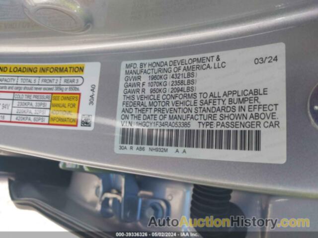 HONDA ACCORD EX, 1HGCY1F34RA053385