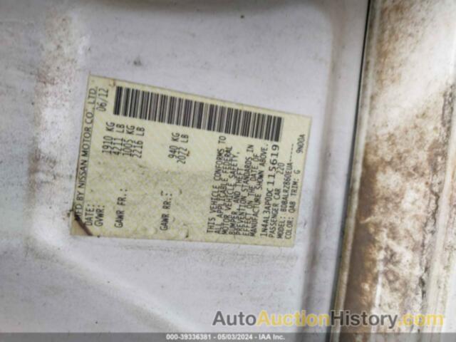 NISSAN ALTIMA 2.5/S/SV/SL, 1N4AL3AP0DC115619