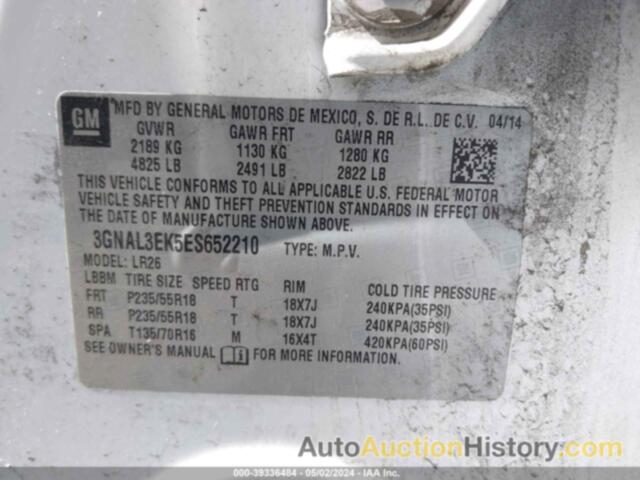 CHEVROLET CAPTIVA SPORT LT, 3GNAL3EK5ES652210