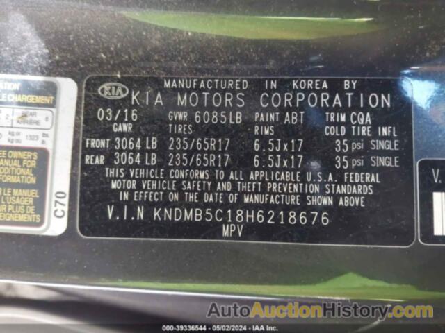 KIA SEDONA LX, KNDMB5C18H6218676