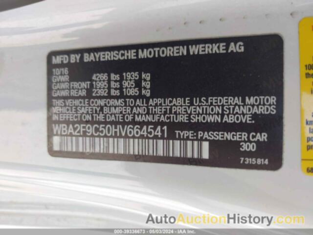 BMW 230I, WBA2F9C50HV664541