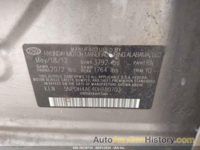 HYUNDAI ELANTRA GLS, 5NPDH4AE4DH180703