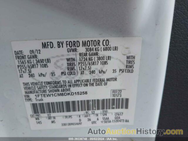 FORD F-150 XLT, 1FTEW1CM8DKD15258