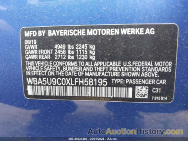 BMW 3 SERIES M340I XDRIVE, WBA5U9C0XLFH58195
