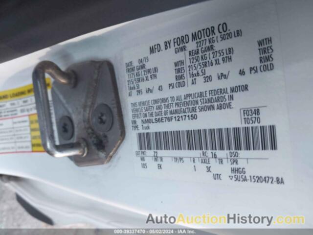 FORD TRANSIT CONNECT XL, NM0LS6E76F1217150