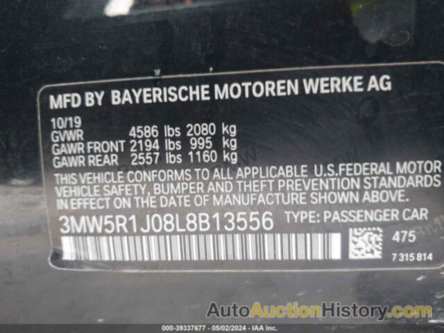 BMW 330I, 3MW5R1J08L8B13556