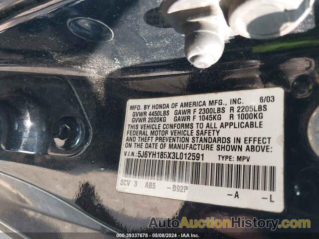 HONDA ELEMENT EX, 5J6YH185X3L012591