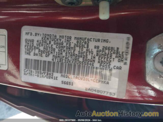 TOYOTA CAMRY LE, 4T1BE32KX2U555846