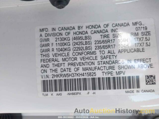 HONDA CR-V LX, 2HKRW5H37KH415825