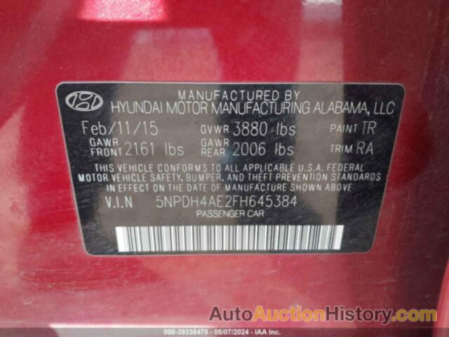 HYUNDAI ELANTRA SE, 5NPDH4AE2FH645384