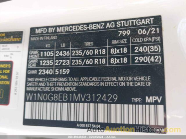 MERCEDES-BENZ GLC 300 4MATIC SUV, W1N0G8EB1MV312429