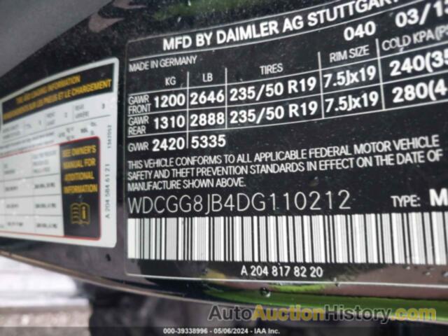 MERCEDES-BENZ GLK 350 4MATIC, WDCGG8JB4DG110212