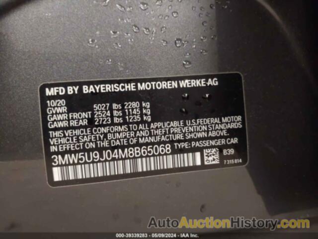 BMW 3 SERIES M340I XDRIVE, 3MW5U9J04M8B65068