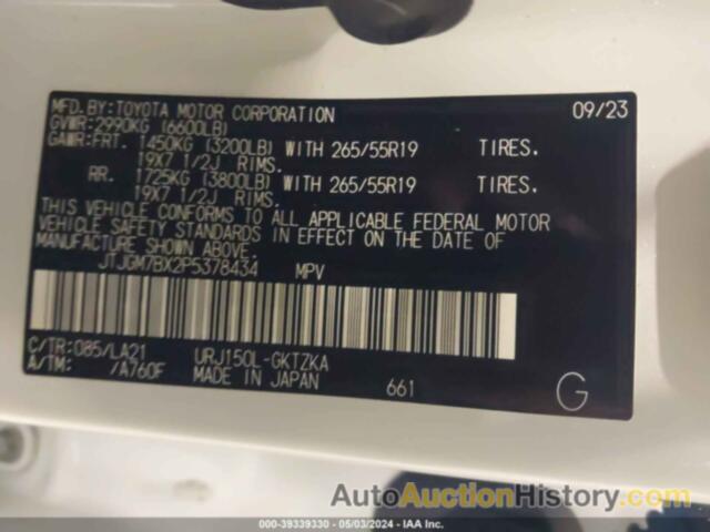 LEXUS GX 460 LUXURY, JTJGM7BX2P5378434