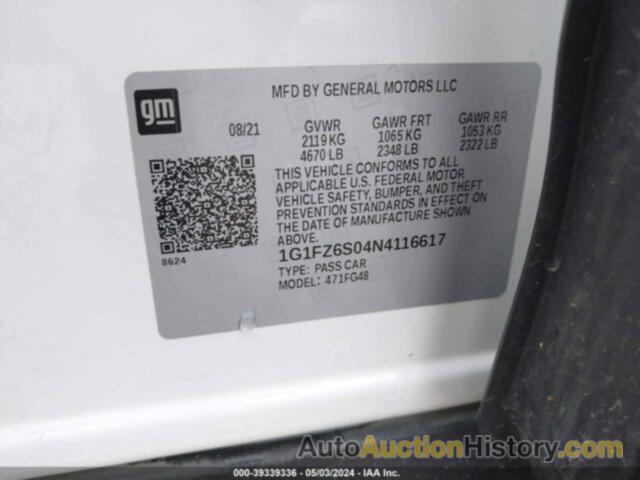 CHEVROLET BOLT EUV FWD PREMIER, 1G1FZ6S04N4116617