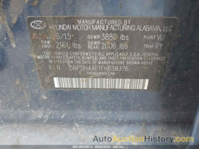 HYUNDAI ELANTRA SE, 5NPDH4AE1FH638376